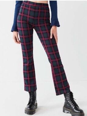 Urban Outfitters Plaid Cropped Flare Pants (S)